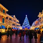 홍콩 디즈니랜드 여행 팁 - Image Prompt 1: Enchanting Hong Kong Disneyland Christmas Celebration**